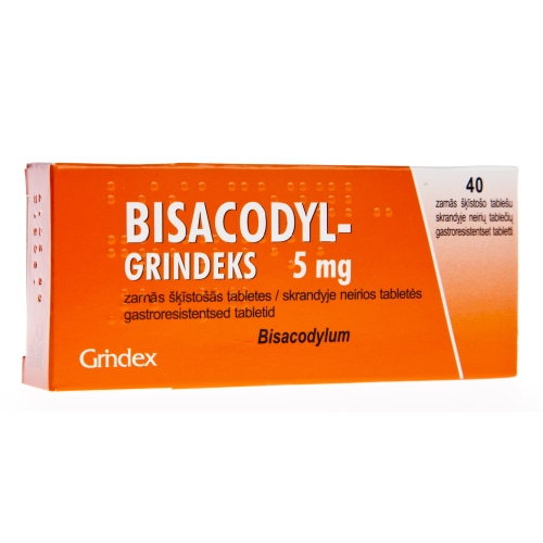 BISACODYL - GRINDEKS 5MG TABLETES N40