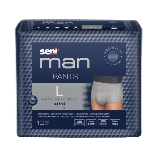 Product image of SENI MAN PANTS uzsūcoša apakšveļa vīriešiem, L izmērs, 10 gab.