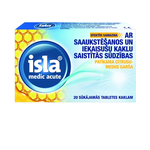 Product image of ISLA Medic Acut pastilas ar citrusu-medus garšu, 20 gab.