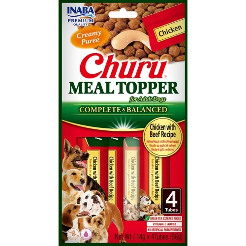 Churu Meal Topper mērce suņiem, vista&liellops 56g (14gx4) N12 - Produkta attēls 
