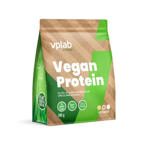 VPLAB Vegan Protein Unflavored pulveris, 500 g - Produkta attēls 