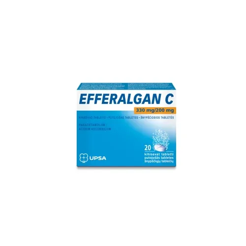 EFFERALGAN+  vitamīns C putojošās tabletes, 20 gab. - Produkta attēls 