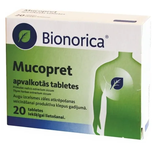 Product image of MUCOPRET 60 mg/ 160 mg tabletes, 20 gab.