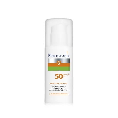 PHARMACERIS S. Medi Acne Protect sejas aizsargkrēms taukainai ādai SPF50+, 50 ml
