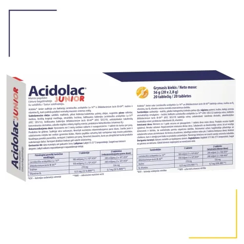 ACIDOLAC® Junior ar zemeņu garšu tabletes, 20 gab. - Produkta attēls 1