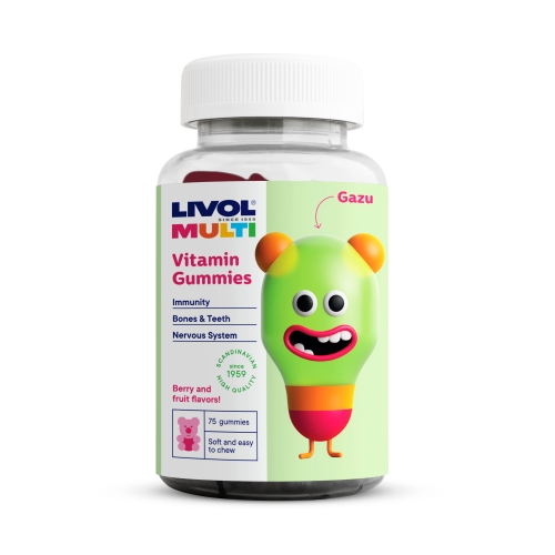 LIVOL Multi Vitamīnu lācīšu pastilas ar ogu/augļu, 75 gab. - Produkta attēls 