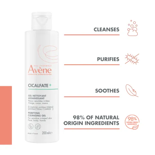AVENE Cicalfate+ attīrošs gels, 200 ml - Produkta attēls 2