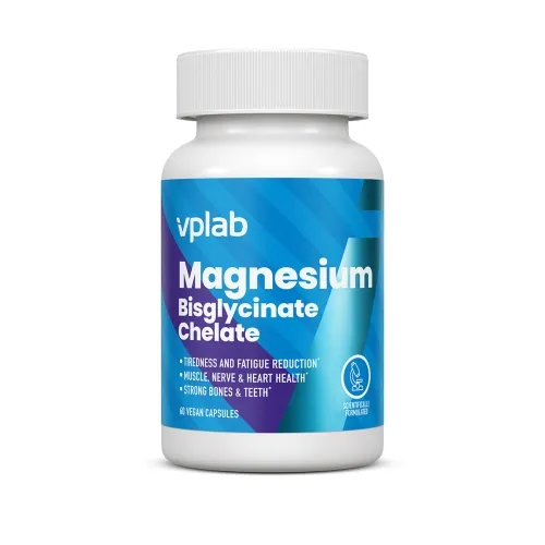 VPLAB Magnesium Bisglycinate Chelate kapsulas, 60 gab