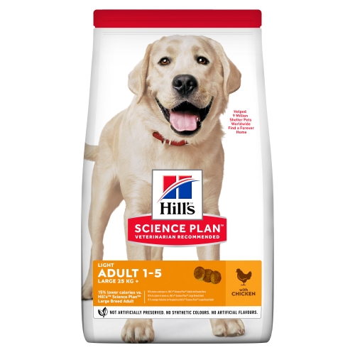 Hills suņu sausā barība Light lielām šķirnēm vista 2,5kg - Produkta attēls 