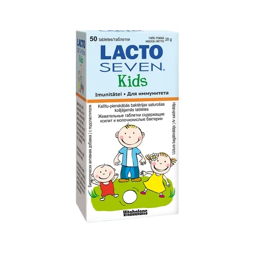 LACTO SEVEN Kids košļājamās tabletes, 50 gab BOJĀTS IEP