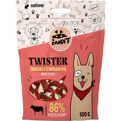 MR.BANDIT TWISTER  VĪTAS LIELLOPA NŪJIŅAS 500G - Produkta attēls 