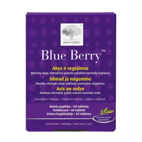 Product image of NEW NORDIC Blue Berry tabletes, 60 gab.