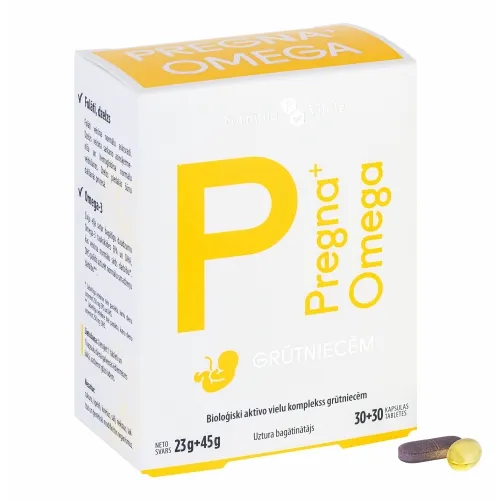 FORMULA VITALE Pregna+ Omega tabletes 30 gab., kapsulas 30 gab.