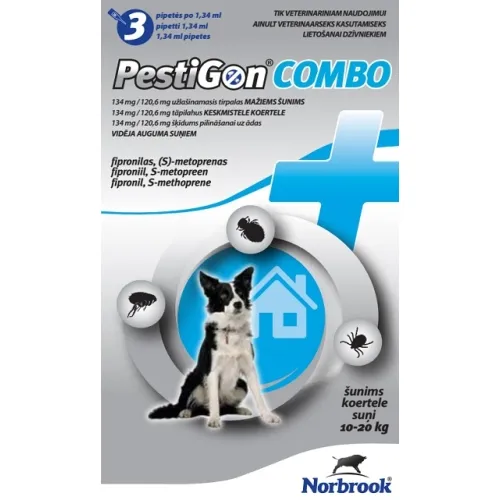 Product image of PESTIGON COMBO 134MG/120.6MG ŠĶĪD SUŅIEM (10-20KG) N3