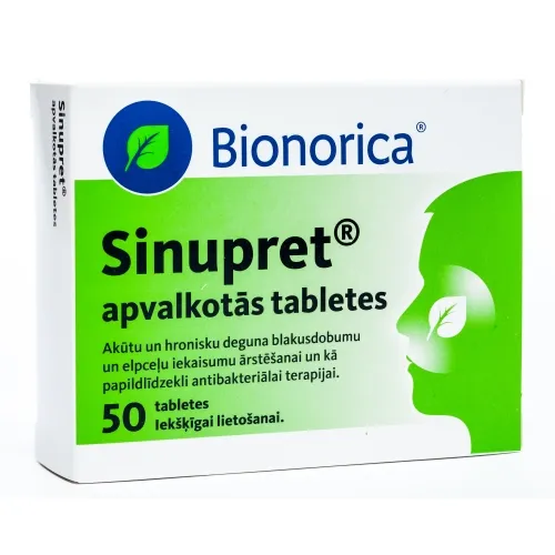 Product image of SINUPRET® apvalkotās tabletes, 50 gab