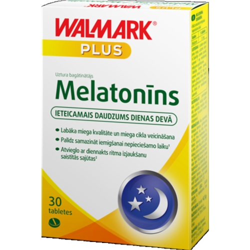 WALMARK Melatonīns 3mg tabletes, 30 gab. BOJĀTS IEP - Produkta attēls 