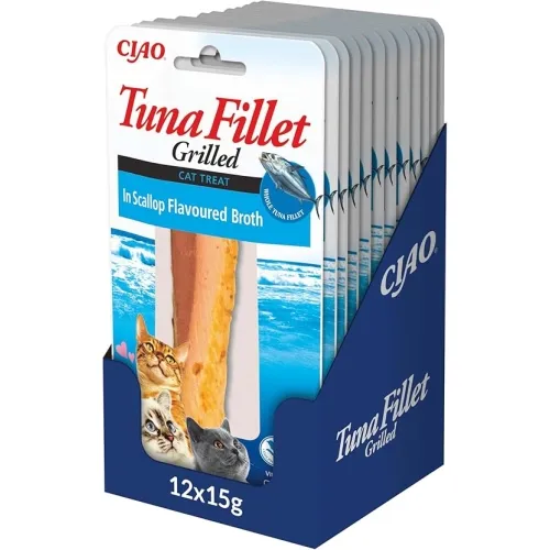 Product image of Churu Ciao kaķiem, tunča fileja ķemmīšu garšas buljonā 15g N12