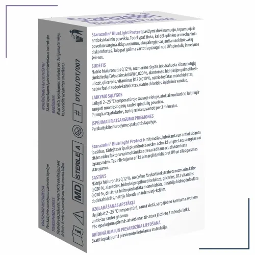 STARAZOLIN BlueLight Protect Sterili, mitrinoši acu pilieni, 10 ml - Produkta attēls 1