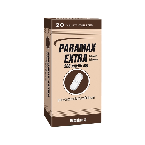 Product image of PARAMAX Extra 500 mg/ 65 mg tabletes, 20 gab.