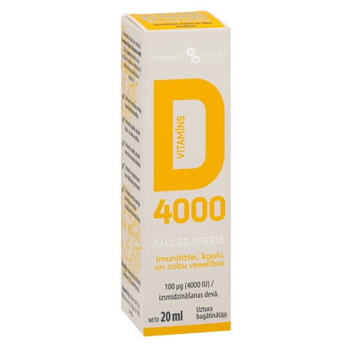 Product image of FORMULA VITALE D Vitamīns (4000 IU) sprejs, 20 ml.