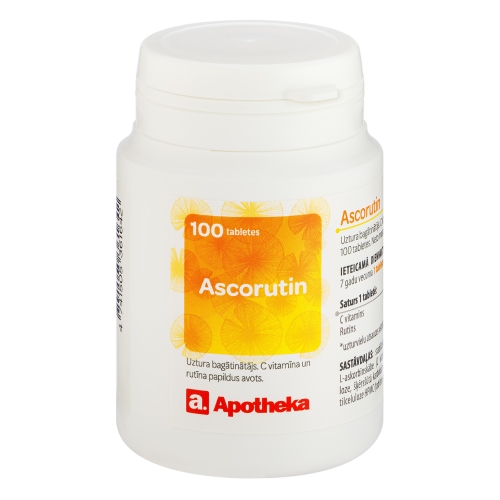 APOTHEKA Ascorutin 100 mg tabletes, 100 gab.
