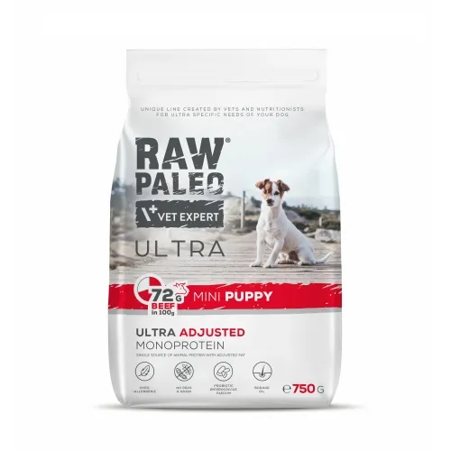 RAW PALEO ULTRA KUCĒNU SAUSĀ B MINI LIELLOPS 750G