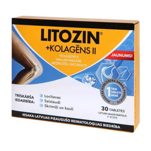 Product image of LITOZIN + KOLAGĒNS II tabletes, 30 gab.