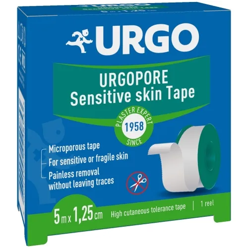 Product image of URGO PORE lentveida plāksteris jutīgai ādai 5 m x 1,25 cm