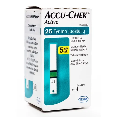 ACCU-CHEK Active Glucose teststrēmeles, 25 gab - Produkta attēls 