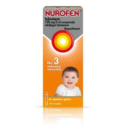 Product image of NUROFEN bērniem 100 mg/ 5 ml suspensija, 100 ml