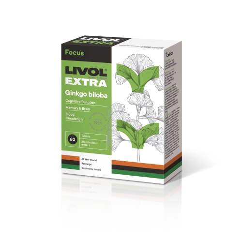 LIVOL Extra Ginkgo Bilboa tabletes, 60 gab. - Produkta attēls 
