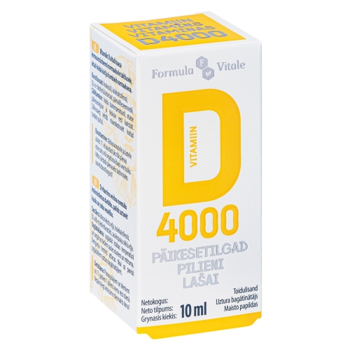 Product image of FORMULA VITALE D Vitamīns (4000 IU) pilieni, 10 ml.