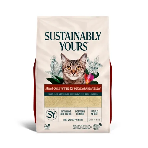 Product image of Sustainably Yours pakaiši kaķiem, jauktu graudu formula 4.54kg