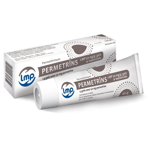 Product image of PERMETRĪNS LMP 50MG/G GELS AR BAKTERICĪDU 40G