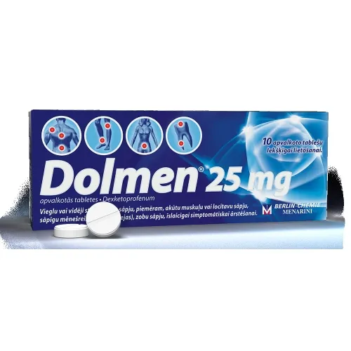 Product image of DOLMEN 25MG (DEXKETOPROFENUM) TBL N10