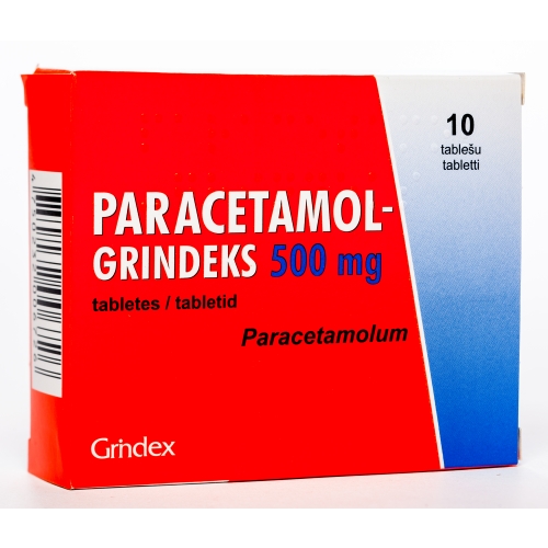 Product image of PARACETAMOL Grindeks 500 mg tabletes, 10 gab.