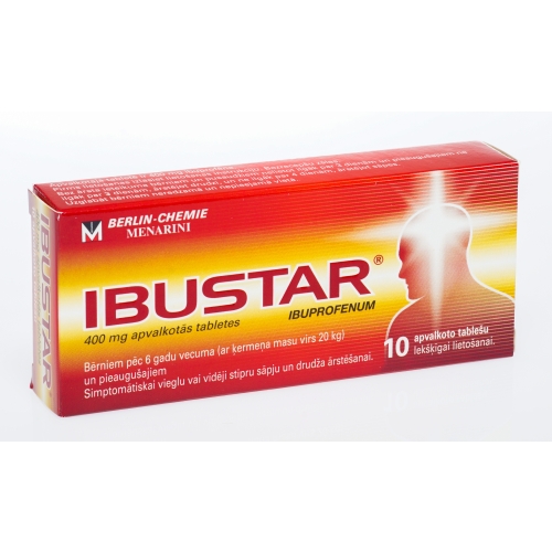 IBUSTAR 400 apvalkotās tabletes 400mg, 10 gab.