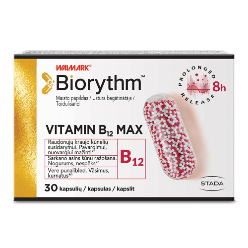 Product image of WALMARK Biorythm Vitamin B12 Max kapsulas, 30 gab.