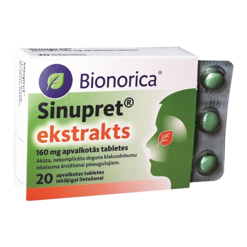SINUPRET® ekstrakts 160 mg tabletes, 20 gab