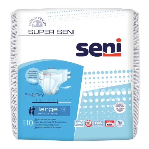 Product image of SENI SUPER autiņbikses pieaugušajiem, L izmērs (100-150 cm), 10 gab.