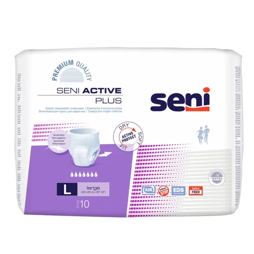 Product image of SENI ACTIVE PLUS biksītes pieaugušajiem, L izmērs (100-135 cm), 10 gab