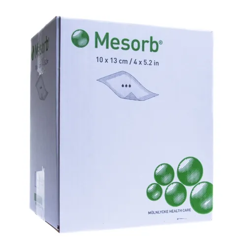 MESORB absorbējošs pārsējs 10 x 13cm, sterils, 50 gab.