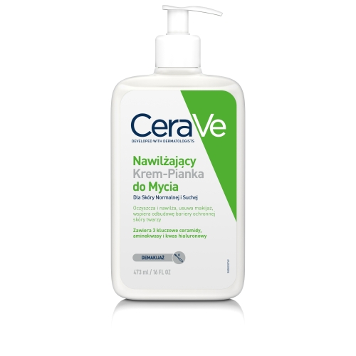 Product image of CERAVE mitrinošas krēmputas normālai un sausai sejas ādai, 473 ml