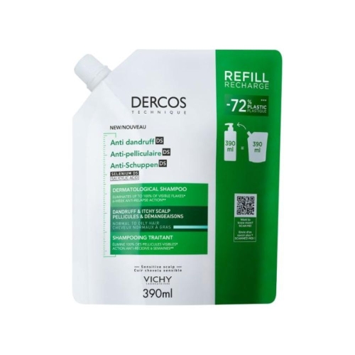 VICHY Dercos Anti Dandruff Refill šampūns, 390 ml