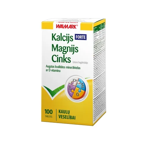 WALMARK Kalcijs-Magnijs-Cinks Forte tabletes, 100 gab. - Produkta attēls 