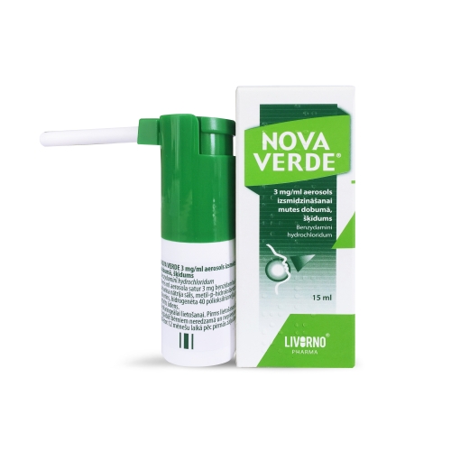 NOVA VERDE 3 mg/ ml aerosols, 15 ml - Produkta attēls
