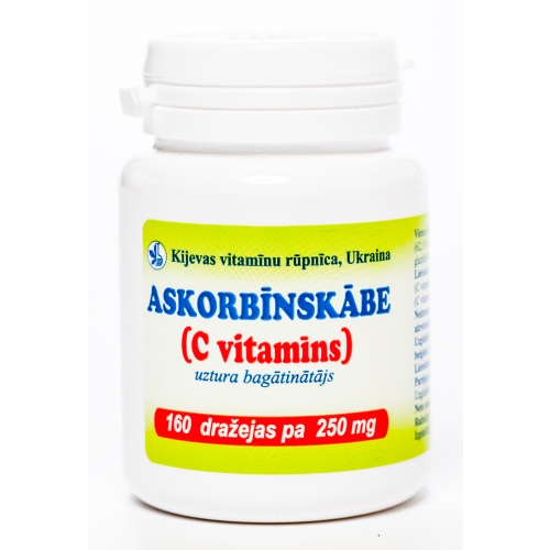 Product image of ASKORBĪNSKĀBE 50 mg dražejas, 160 gab