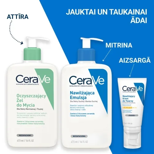 CERAVE attīrošs gels normālai, jauktai un taukainai ādai (uzp.iep.), 4 - Produkta attēls 3
