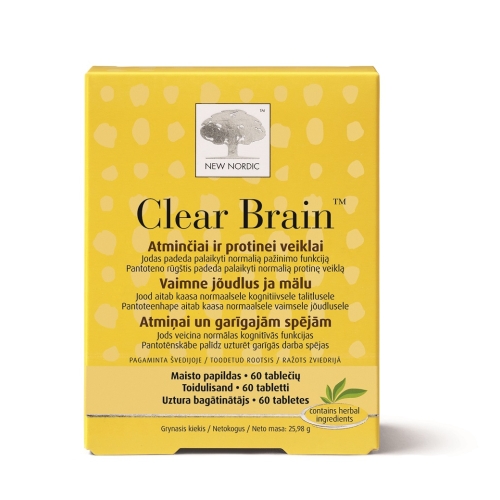 Product image of NEW NORDIC Clear Brain tabletes, 60 gab.