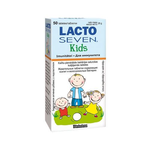 Product image of LACTO SEVEN Kids košļājamās tabletes, 50 gab